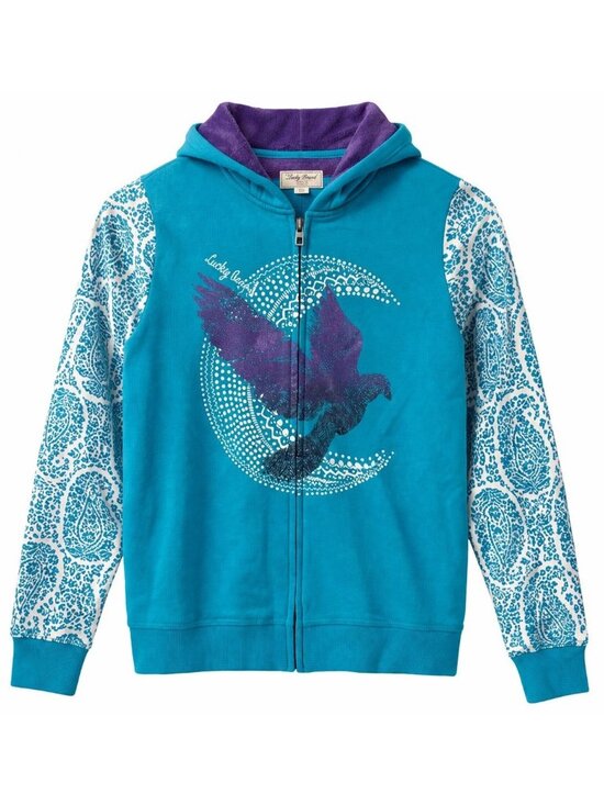 Lucky Brand Other - Lucky Brand Girls Hoodie Sweater  Full Zip Fleece Lined Multicolor Size 14/16
